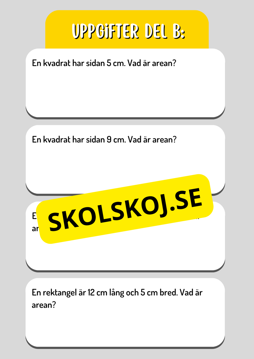 Area och omkrets - Geometri - Årskurs 5 - 6