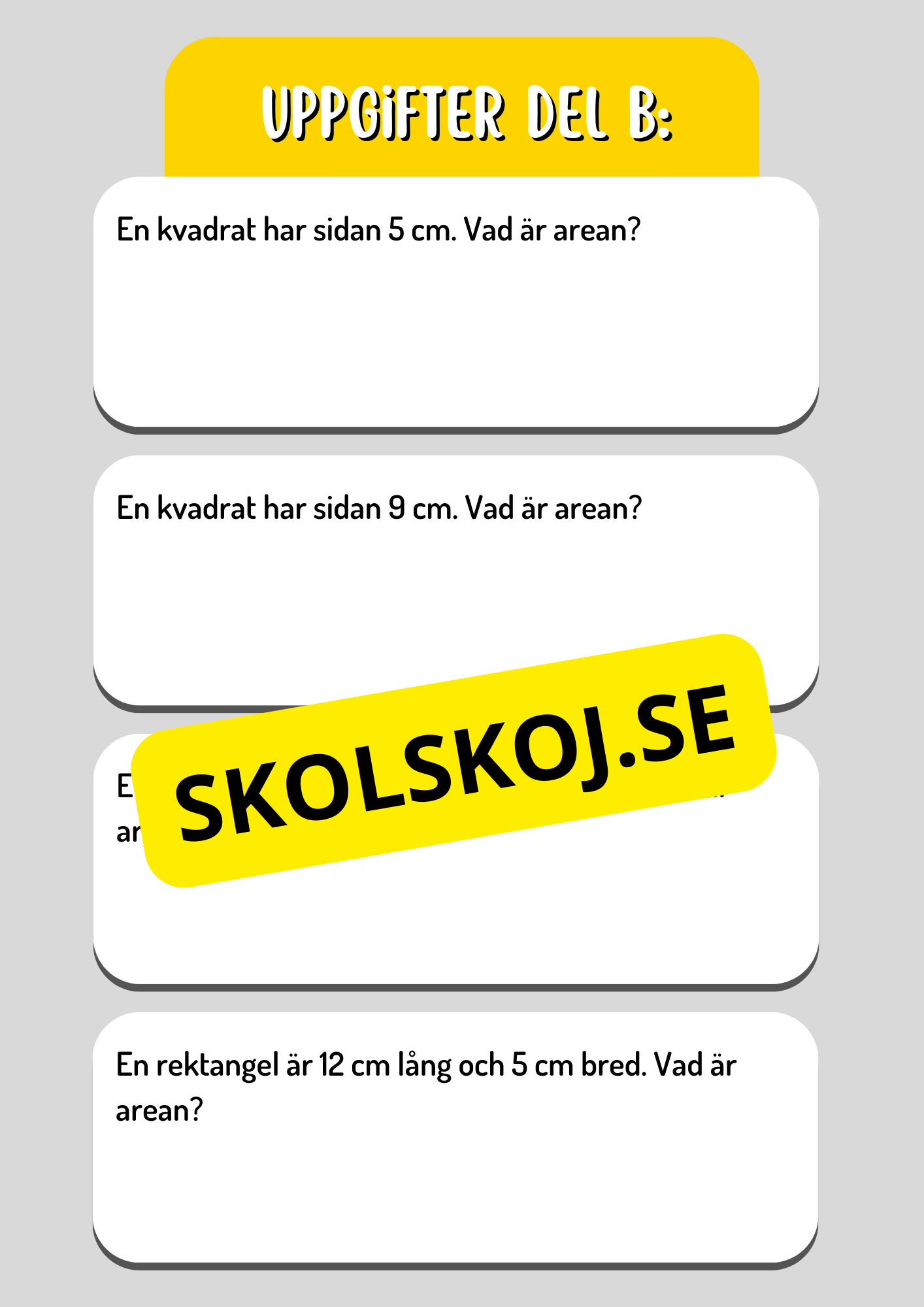 Area och omkrets - Geometri - Årskurs 5 - 6