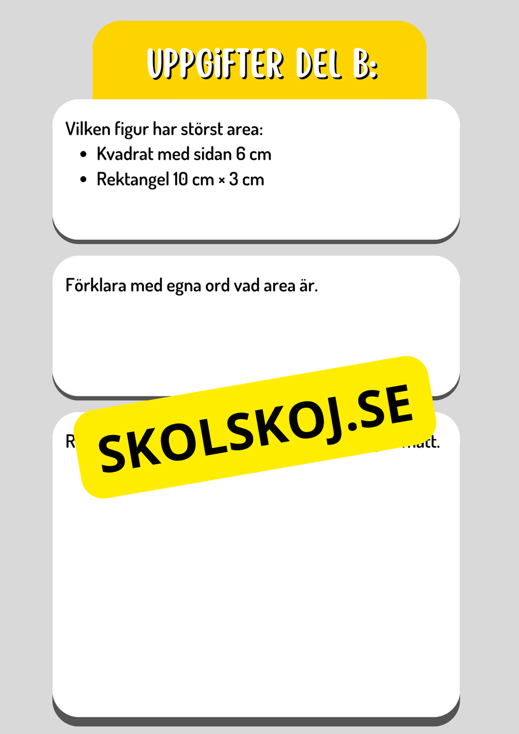 Area och omkrets - Geometri - Årskurs 5 - 6