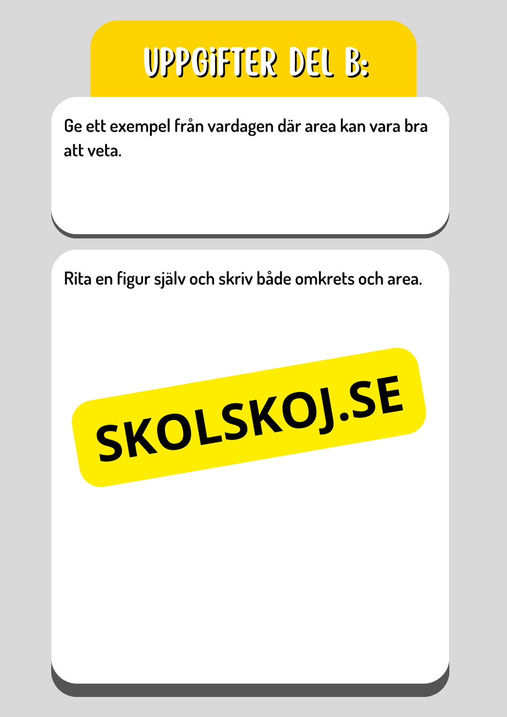 Area och omkrets - Geometri - Årskurs 5 - 6