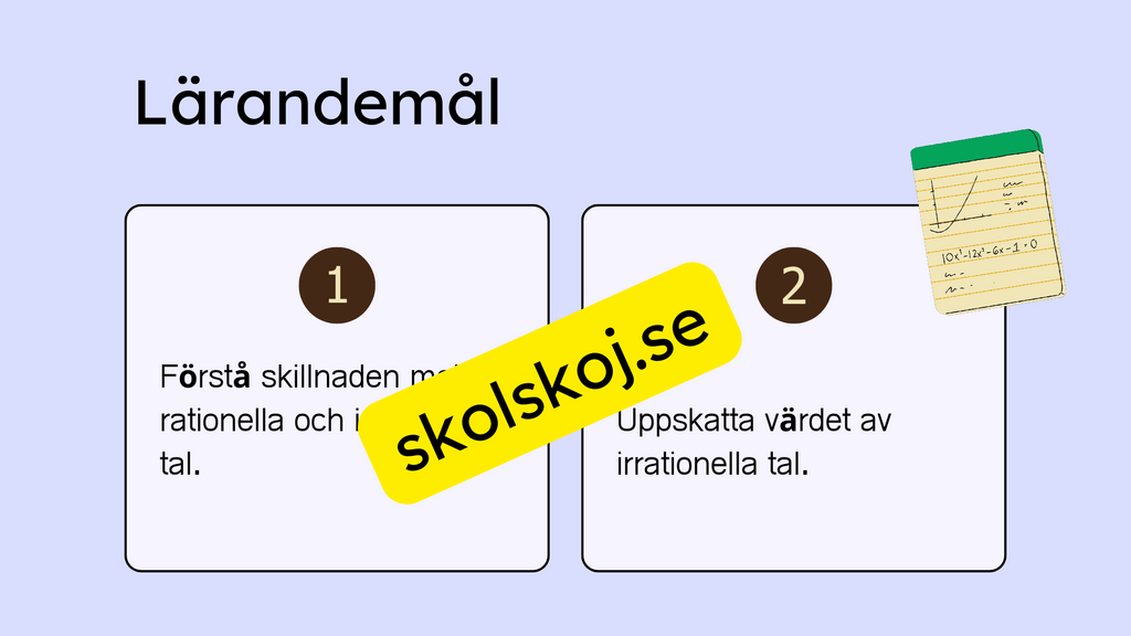 Rationella och irrationella tal - Årskurs 7 - 9