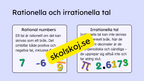 Rationella och irrationella tal - Årskurs 7 - 9
