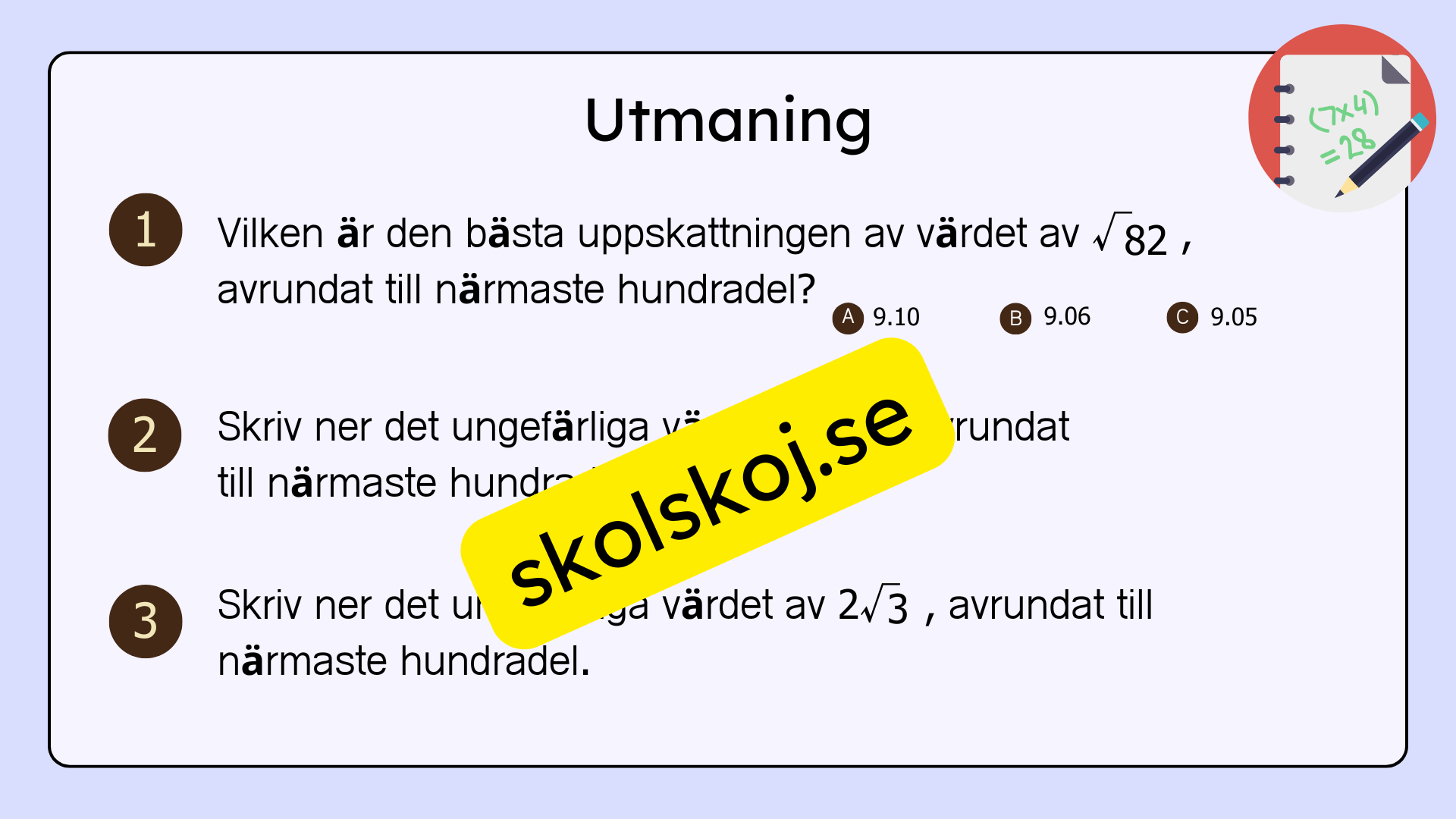Rationella och irrationella tal - Årskurs 7 - 9