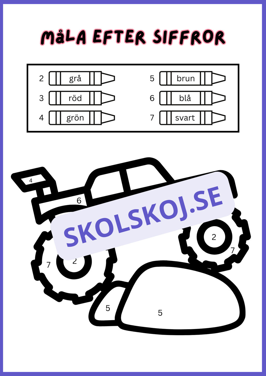 Måla efter siffror - Häfte