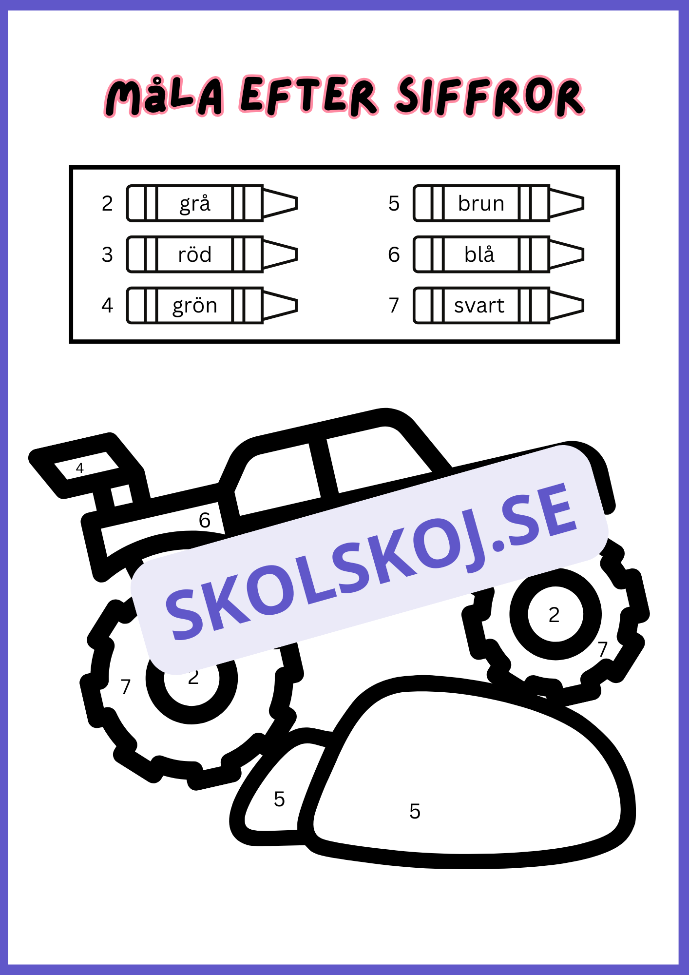 Måla efter siffror - Häfte