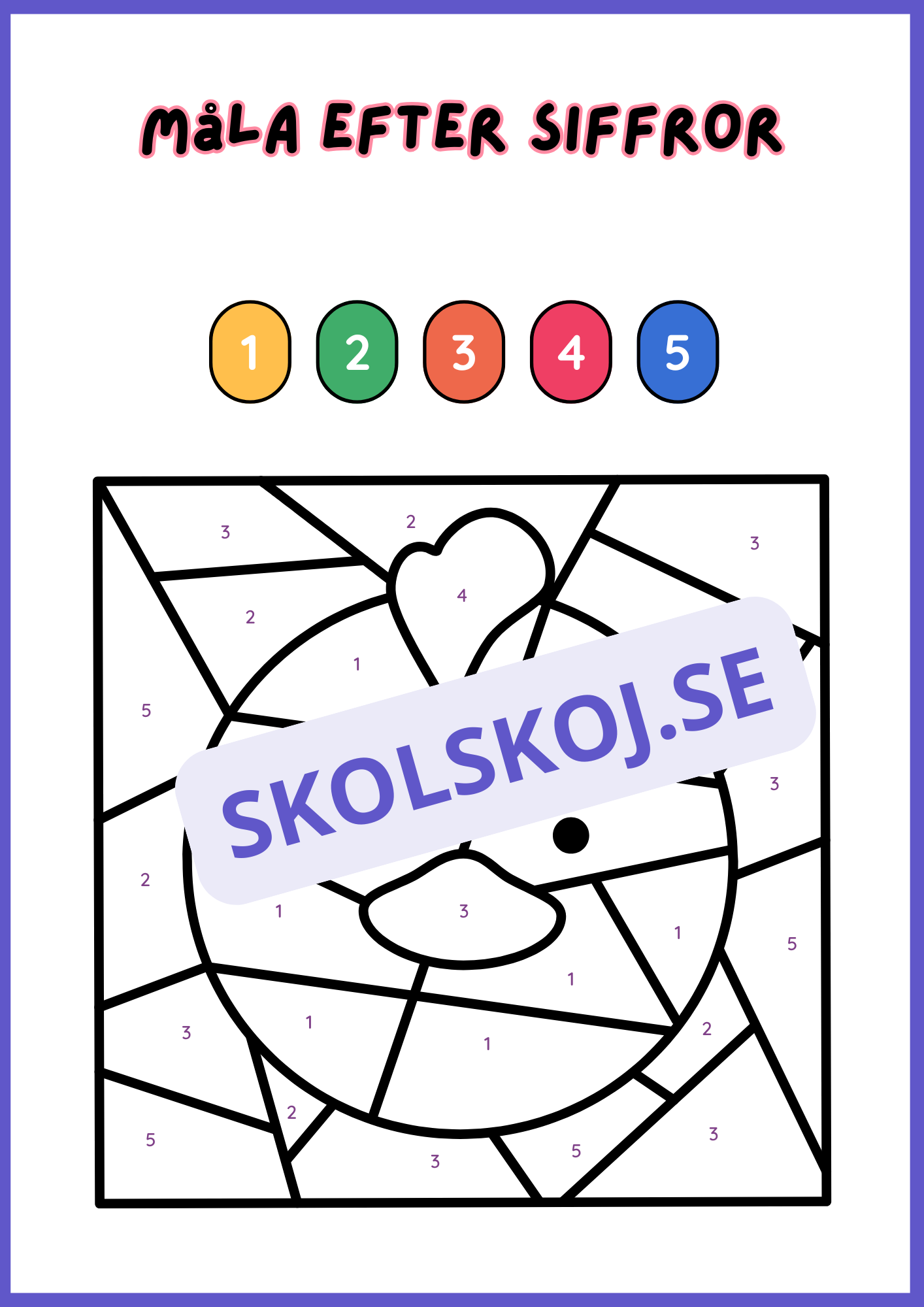 Måla efter siffror - Häfte