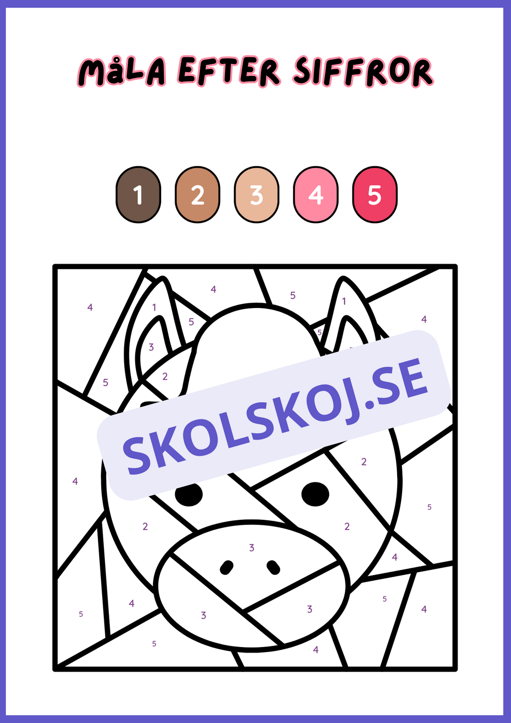 Måla efter siffror - Häfte