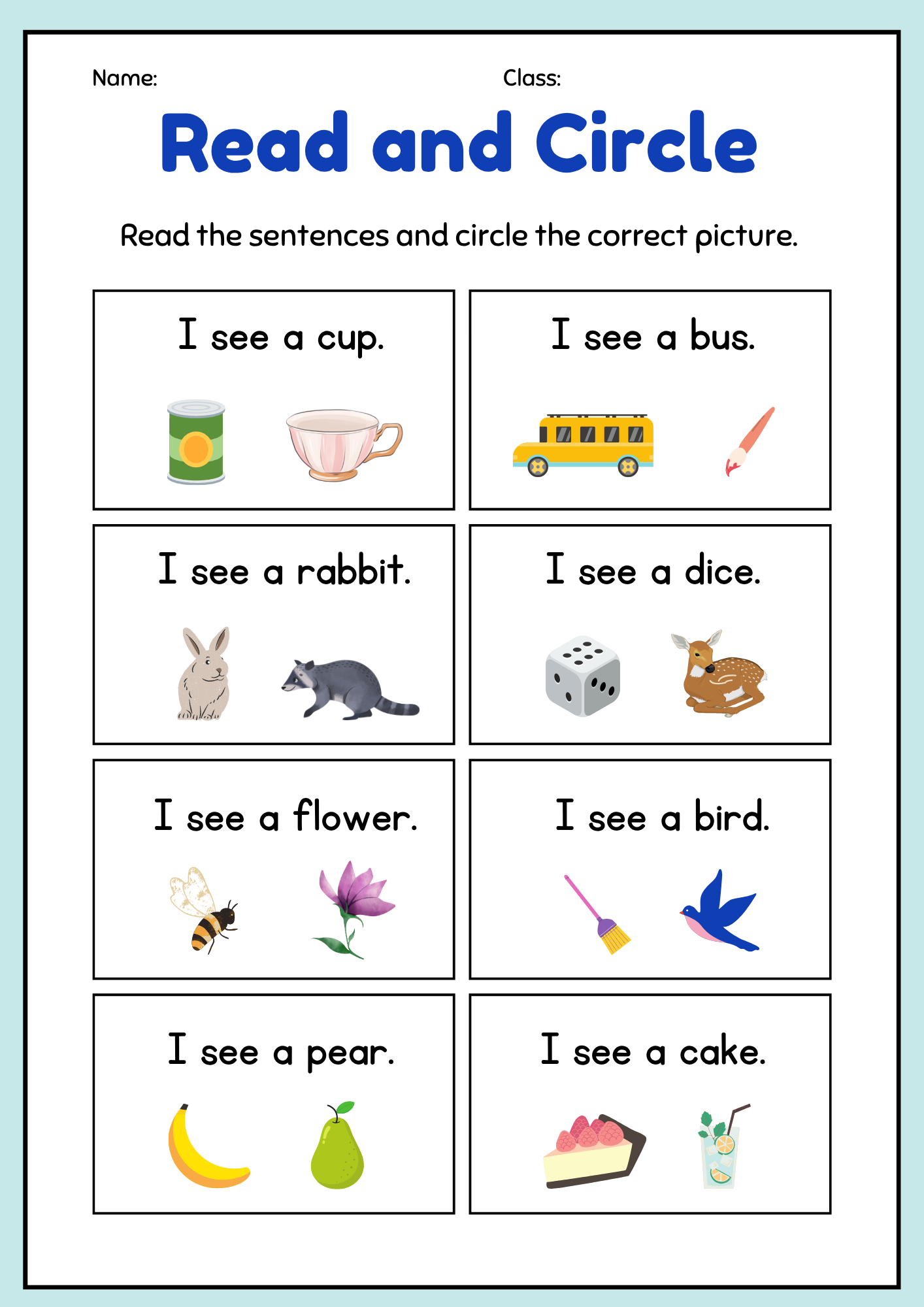 Read and Circle English - Nivå 1