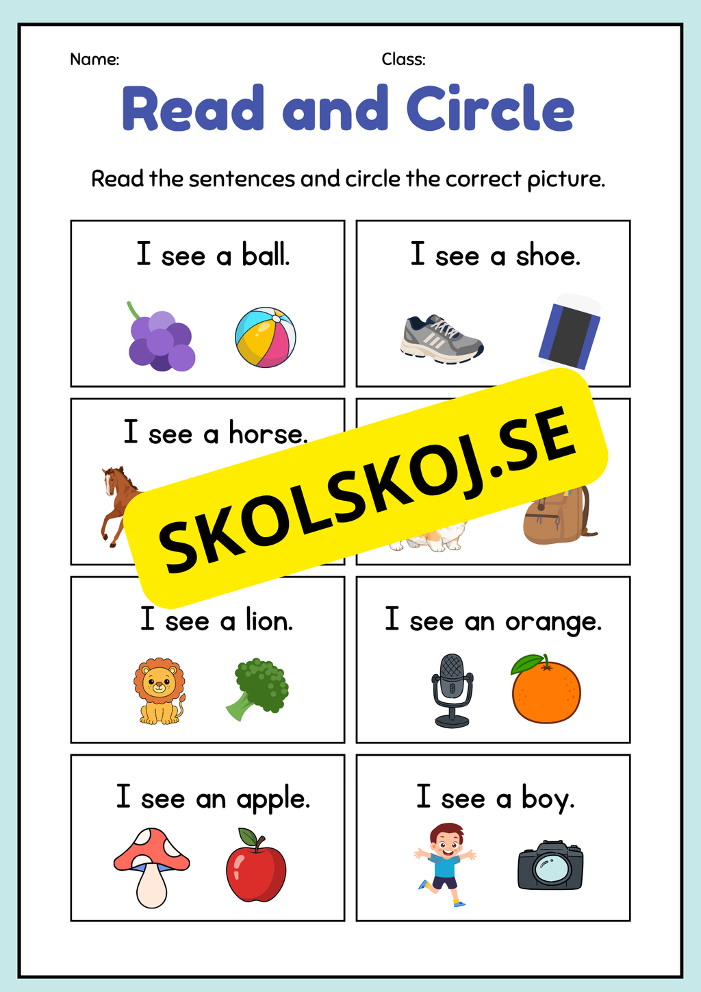 Read and Circle English - Nivå 1