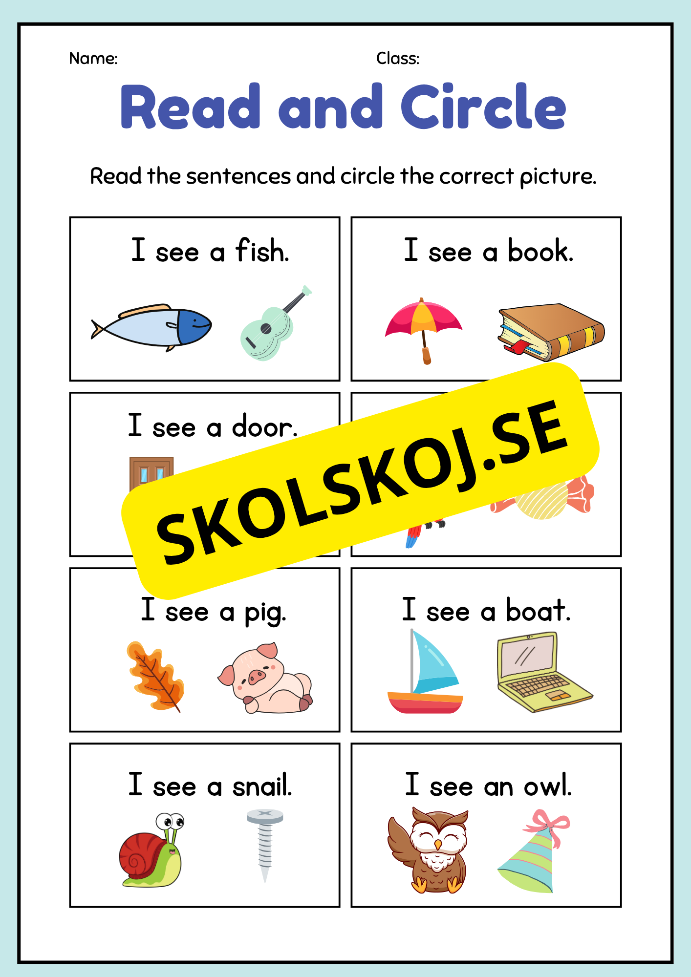 Read and Circle English - Nivå 1