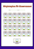 Sittplatsplan för klassrummet (Redigerbar Powerpoint)