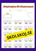 Sittplatsplan för klassrummet (Redigerbar Powerpoint)
