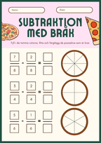 Subtraktion med bråk - Häfte