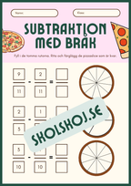 Subtraktion med bråk - Häfte