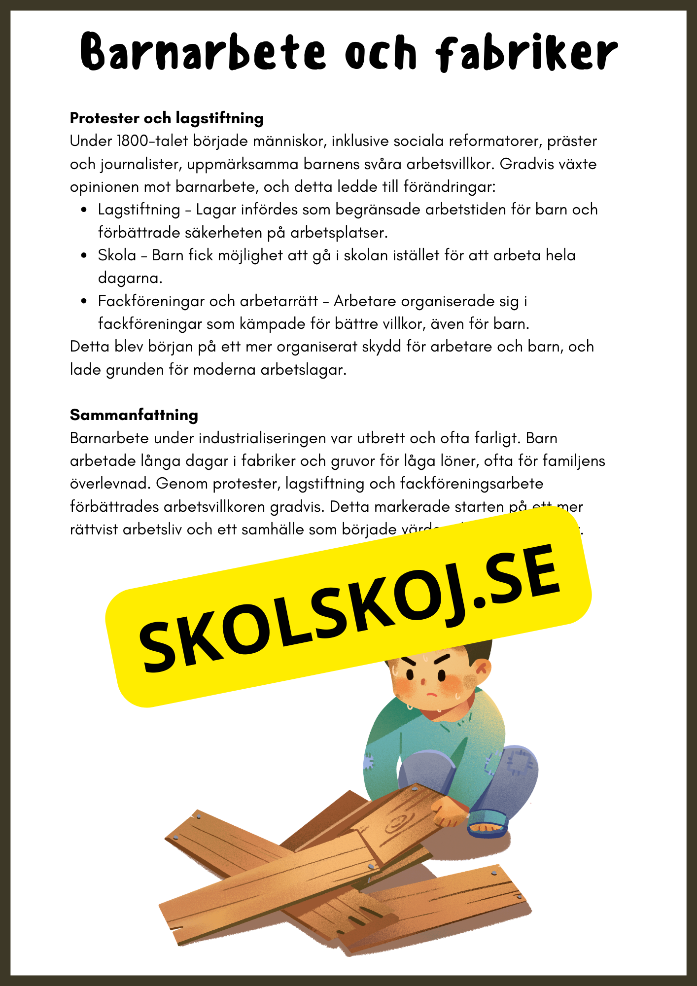 Industriella revolutionen - Årskurs 4 - 6