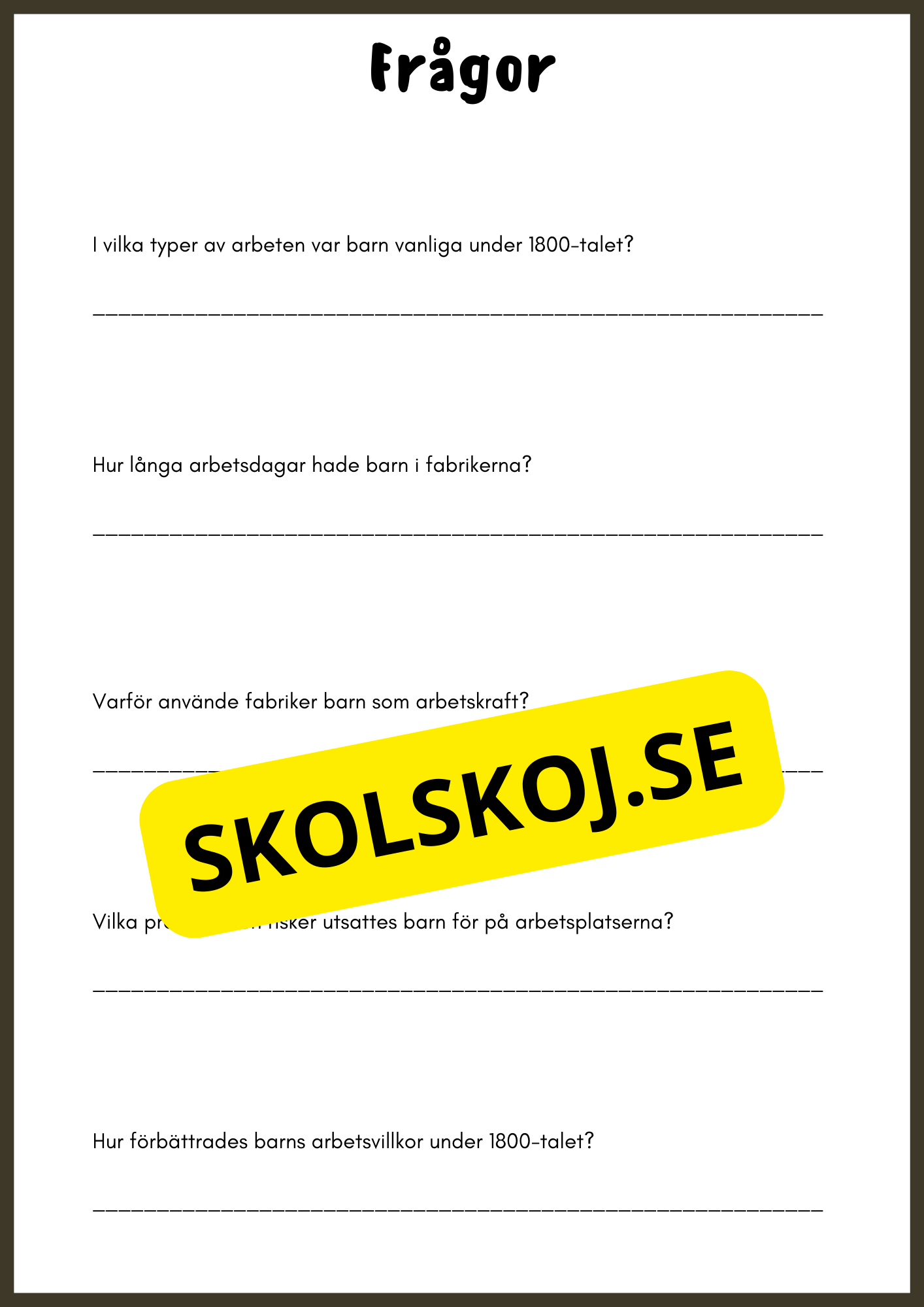 Industriella revolutionen - Årskurs 4 - 6