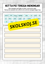 Hitta på tokiga meningar