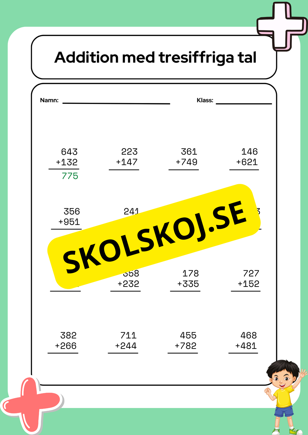 Addition med två- och tresiffriga tal
