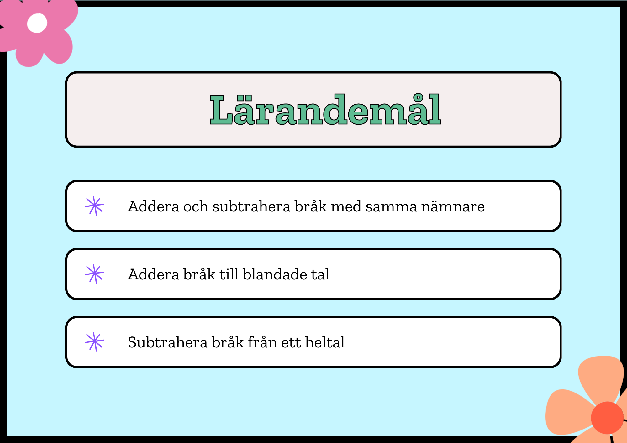 Addera och subtrahera bråk