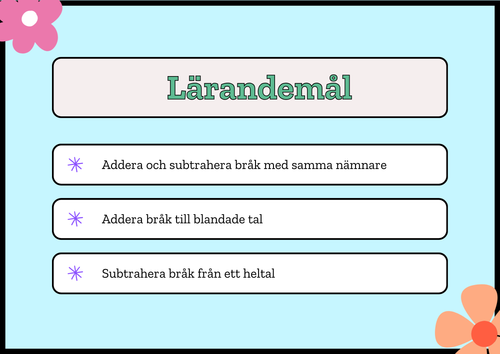 Addera och subtrahera bråk