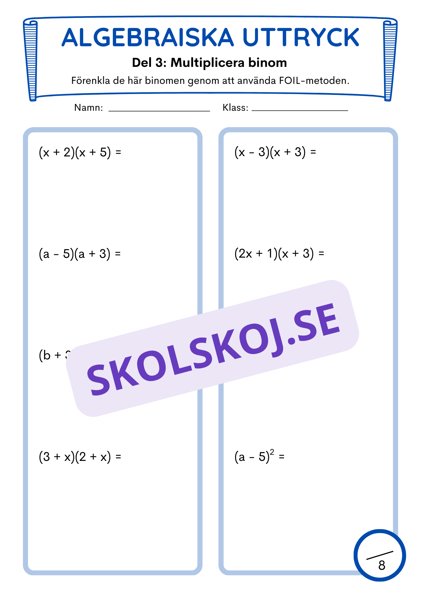 Algebraiska uttryck
