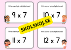 Hitta svaret på multiplikationen - Flashkort