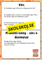 Decimaltal - Multiplikation och division - Vikt - Åk 4 - 5