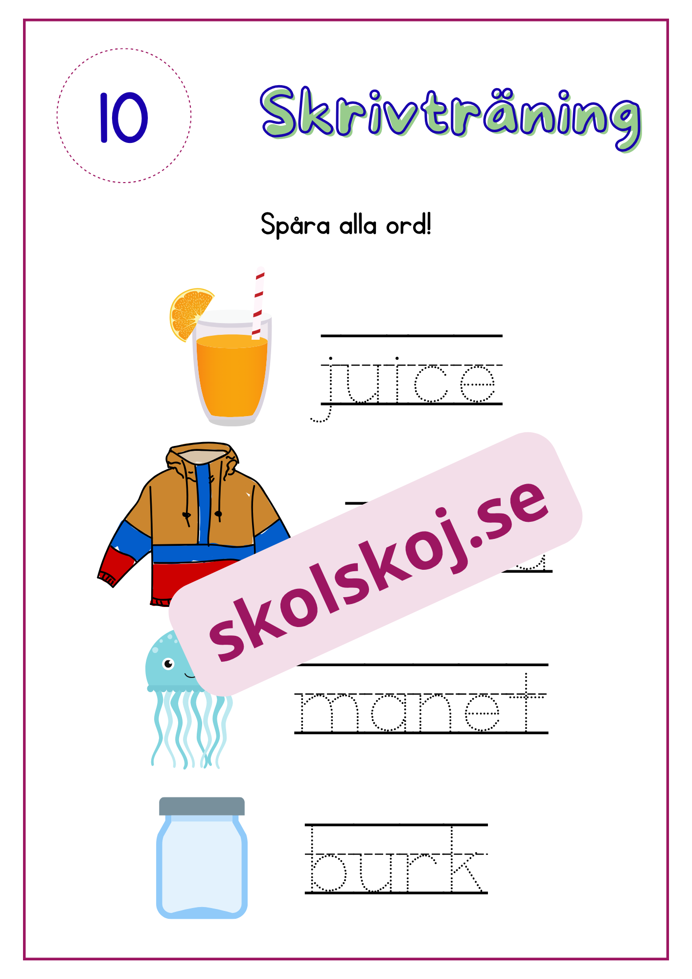 Skrivträning - Häfte