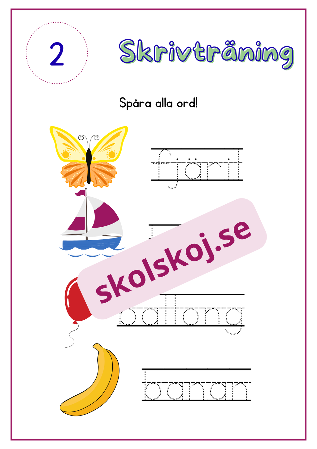 Skrivträning - Häfte