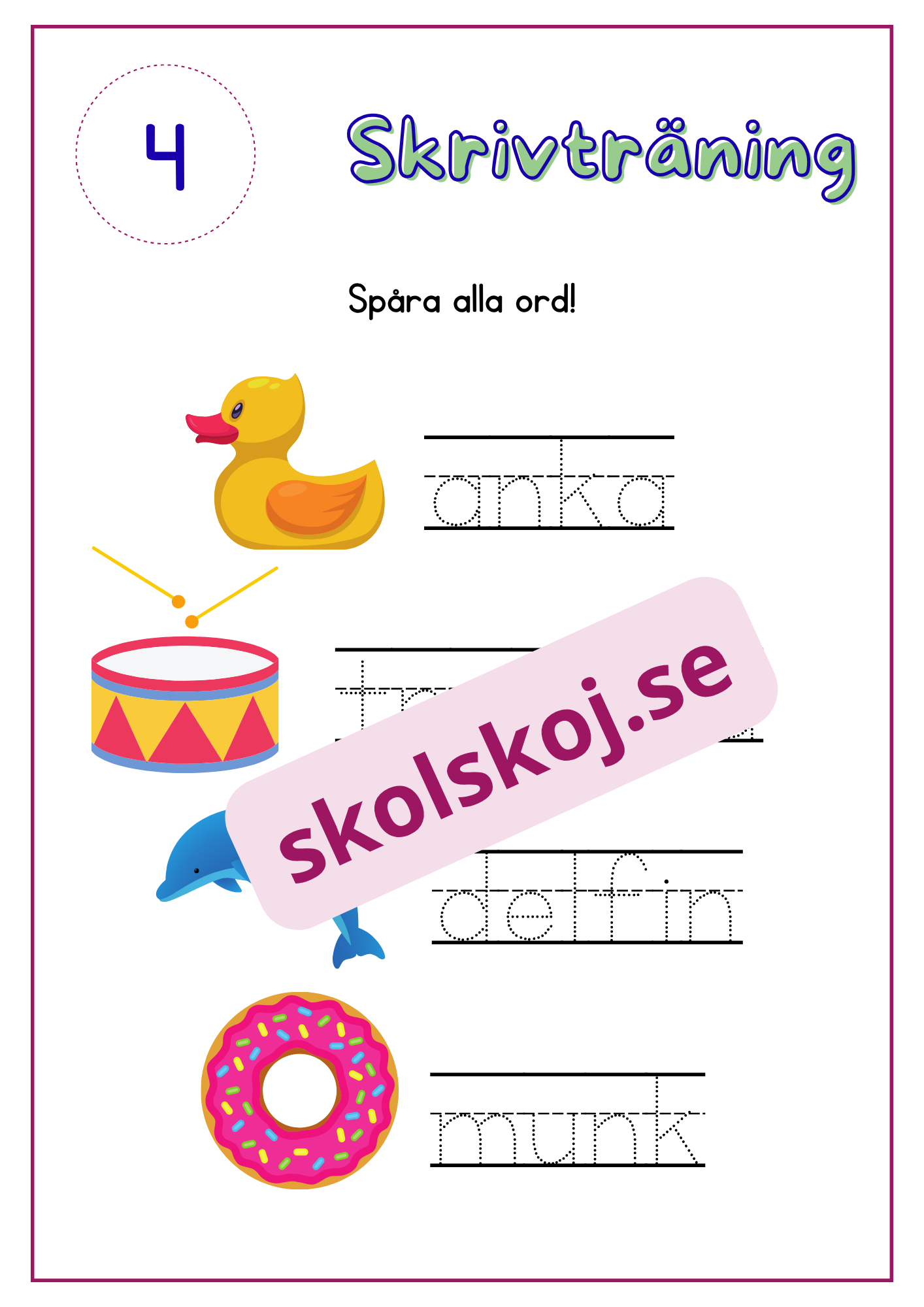 Skrivträning - Häfte