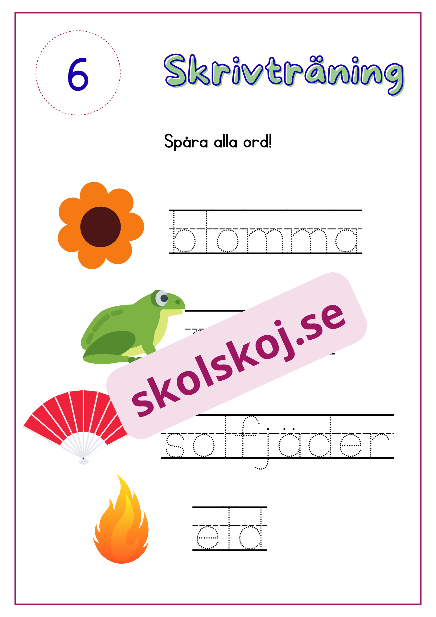 Skrivträning - Häfte