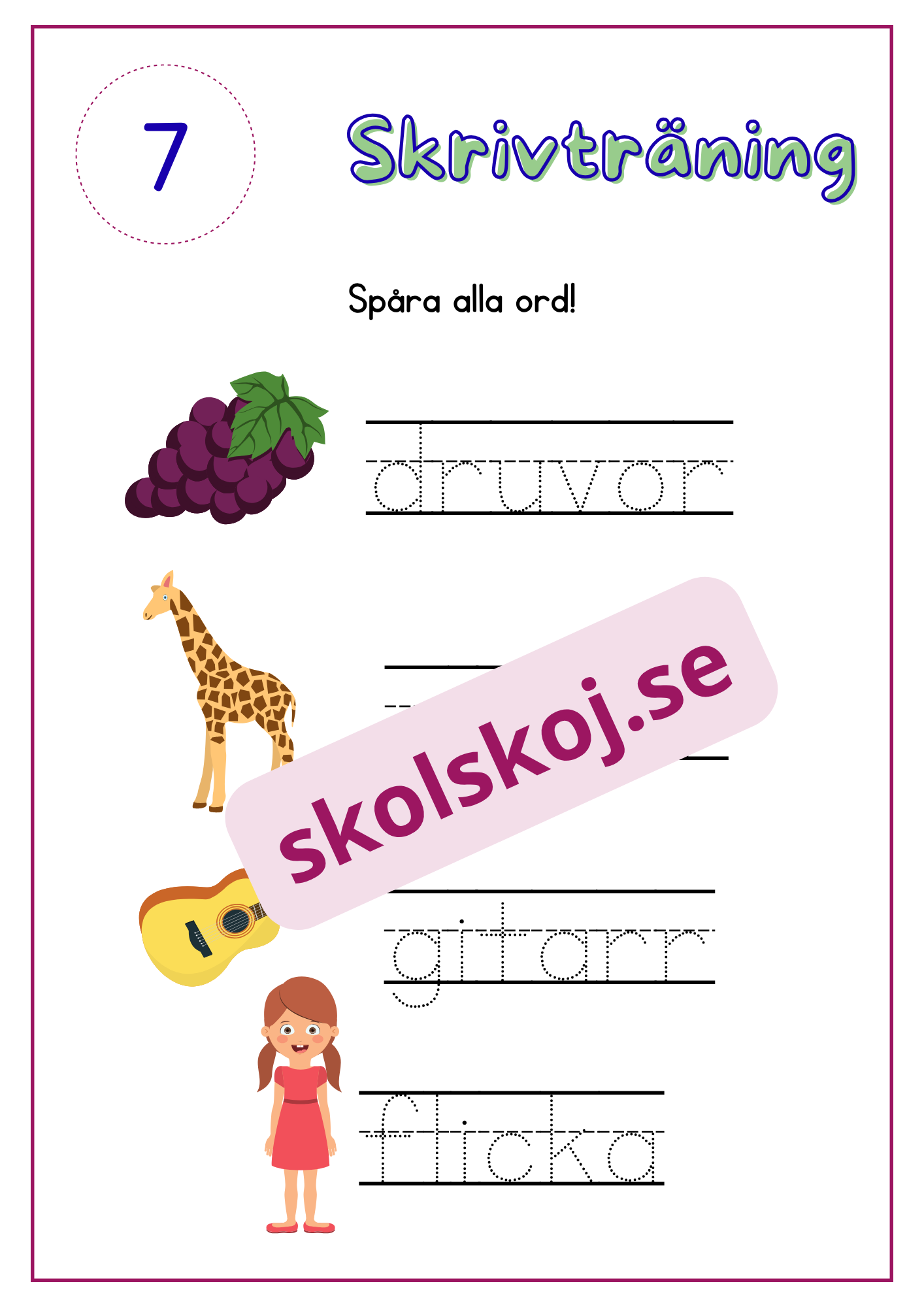 Skrivträning - Häfte