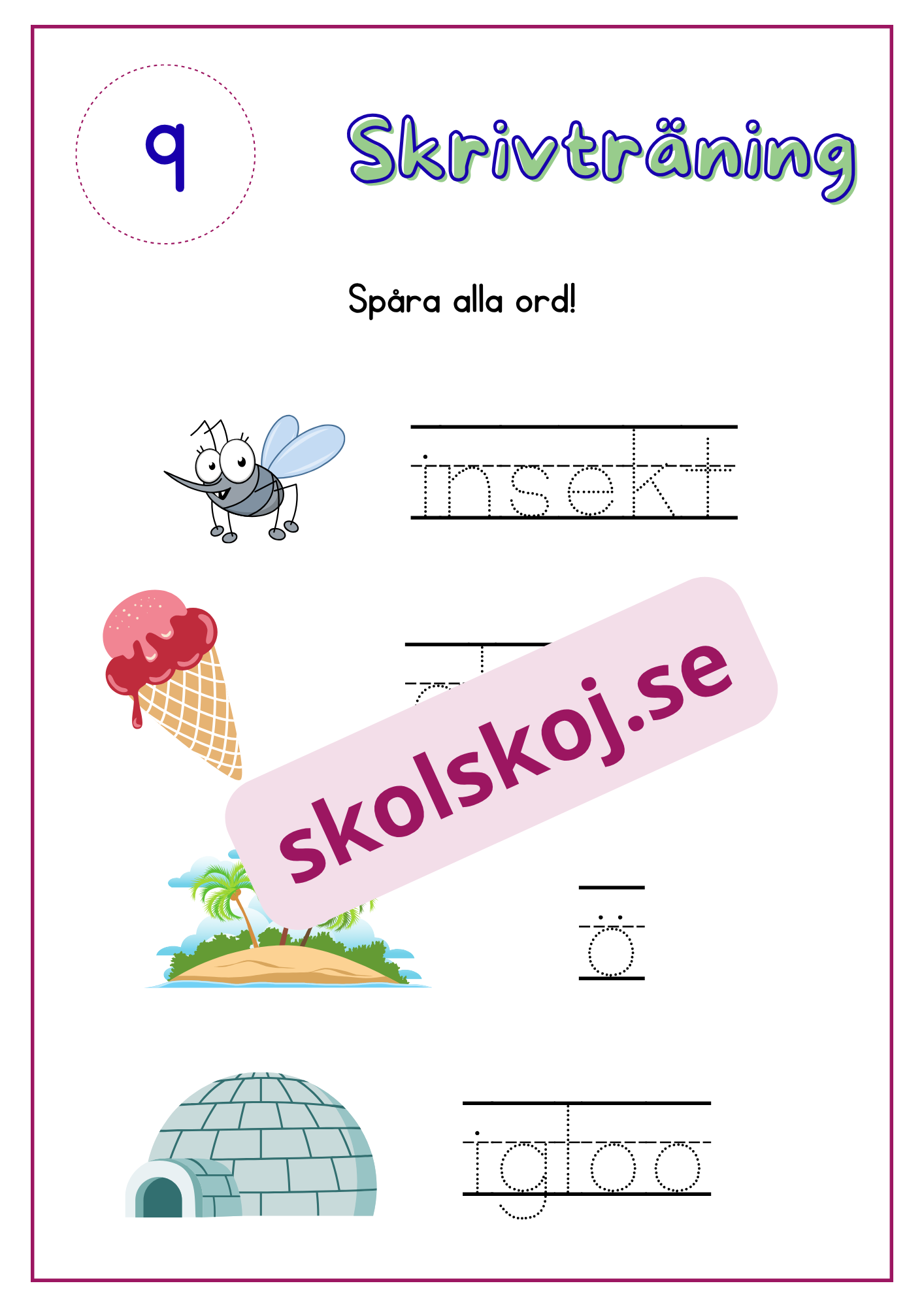 Skrivträning - Häfte