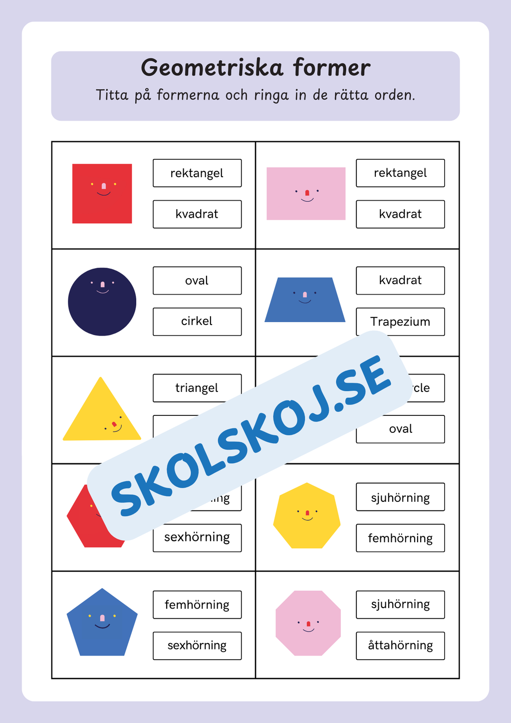 Lär dig geometriska former
