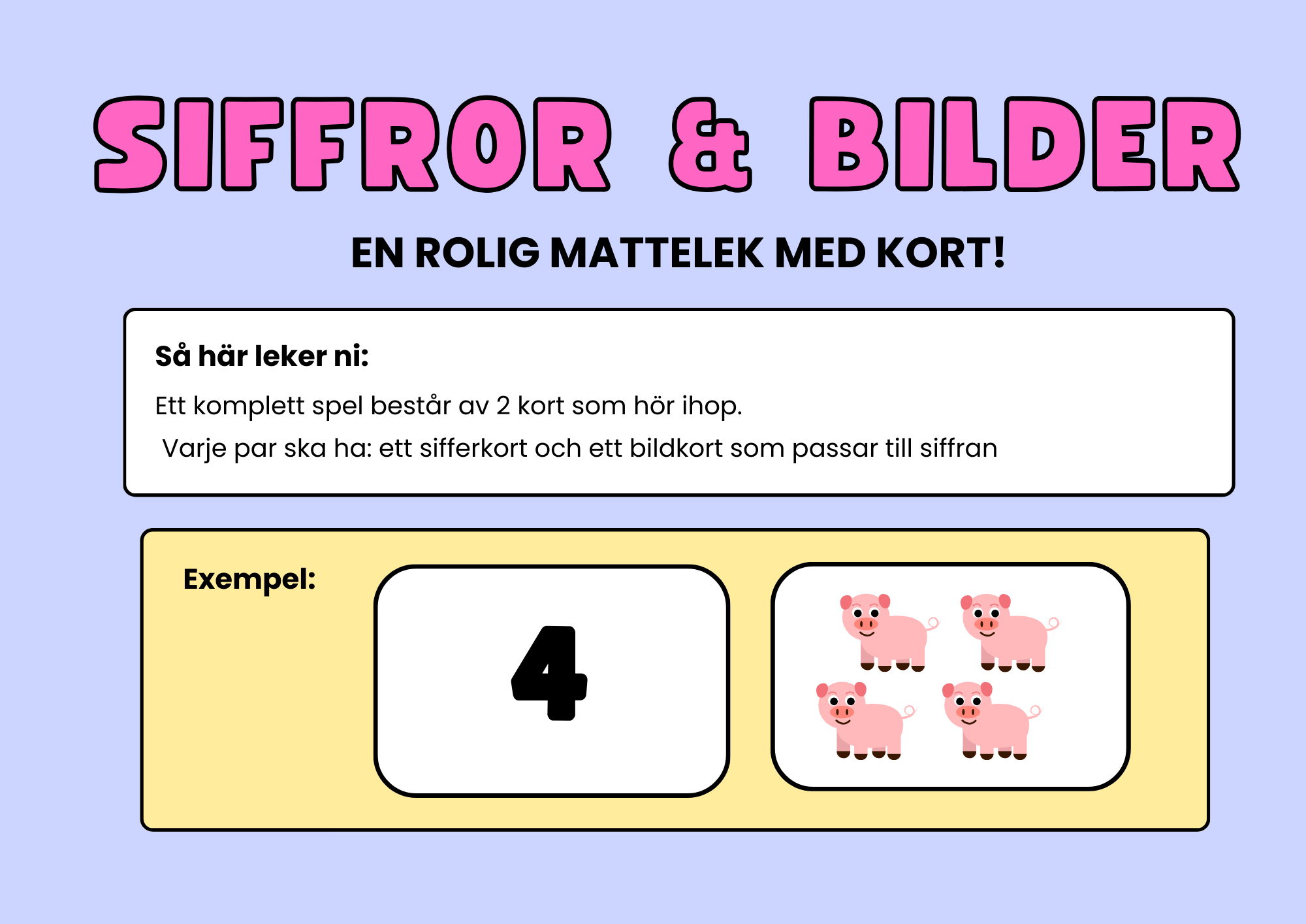 Siffror och bilder - Mattelek