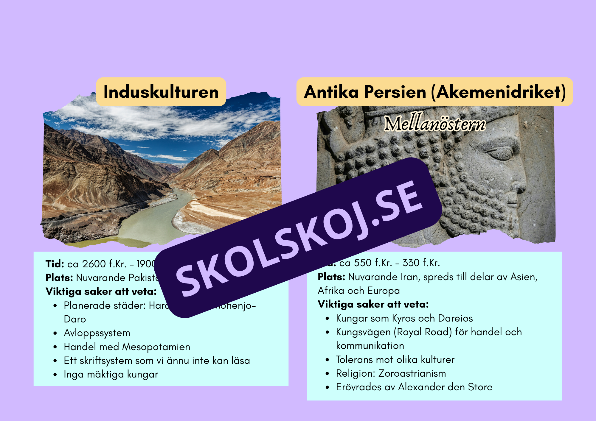 Forntida civilisationer - Presentationer och uppgifter - Årskurs 7 - 9