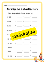 Naturliga tal i utvecklad form