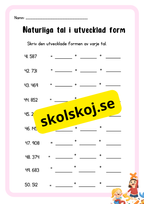 Naturliga tal i utvecklad form