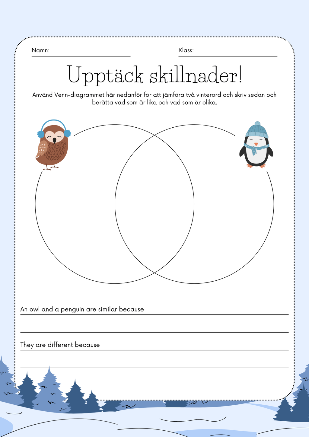 Upptäck skillnader + Facit
