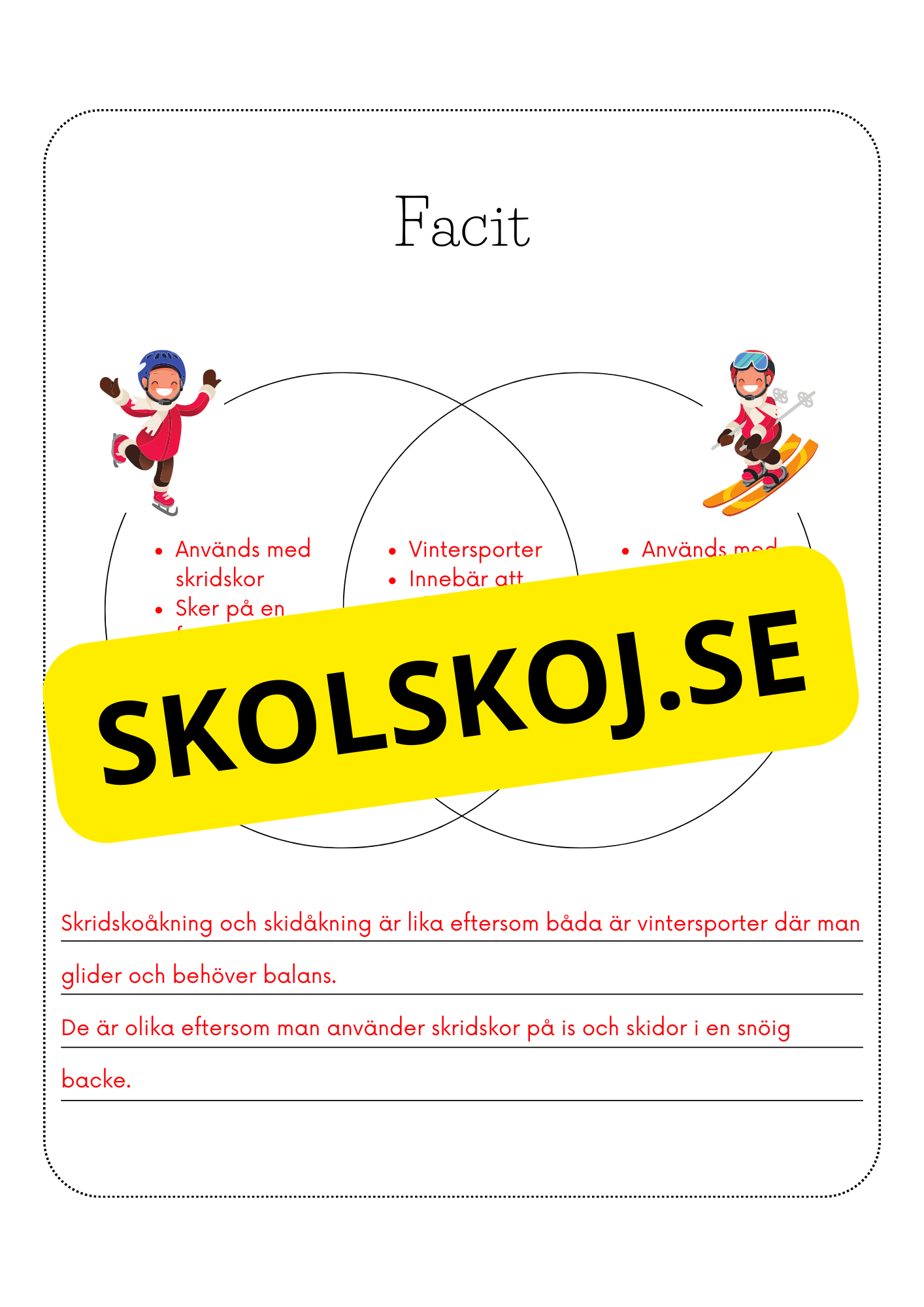Upptäck skillnader + Facit