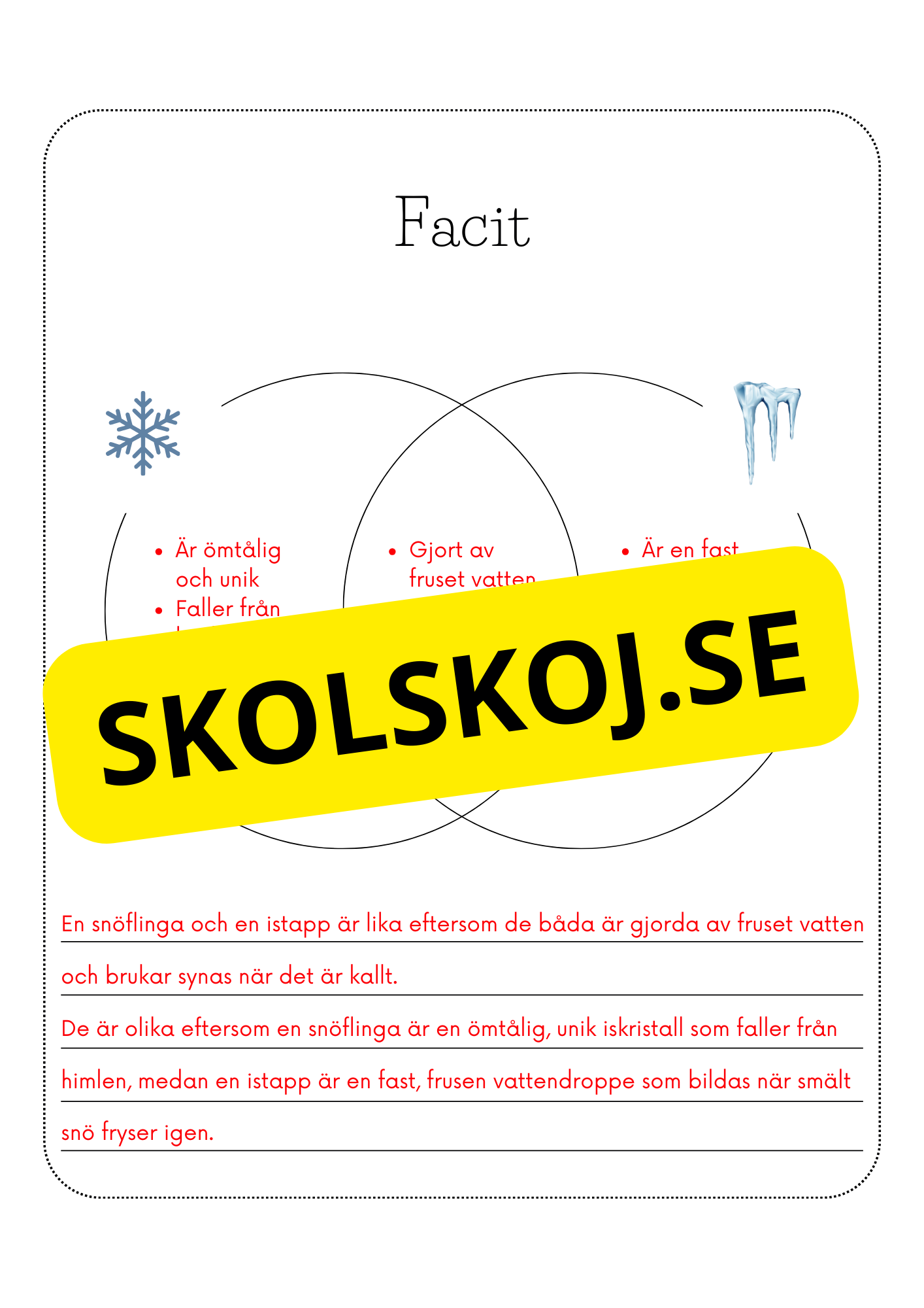 Upptäck skillnader + Facit