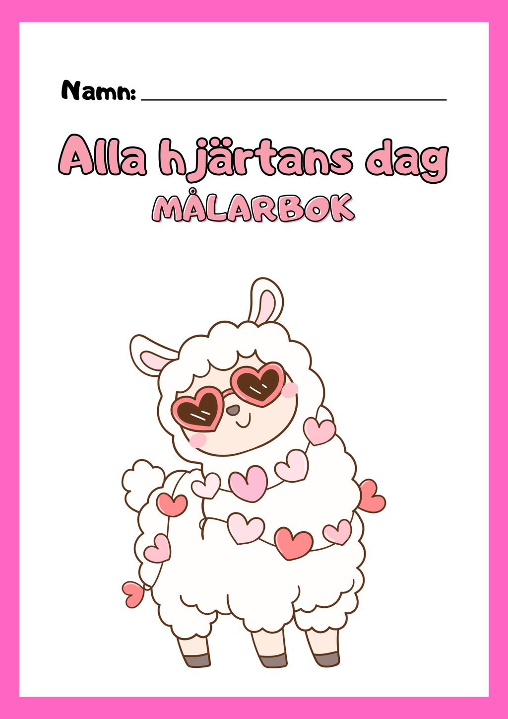 Målarbok - Alla hjärtans dag