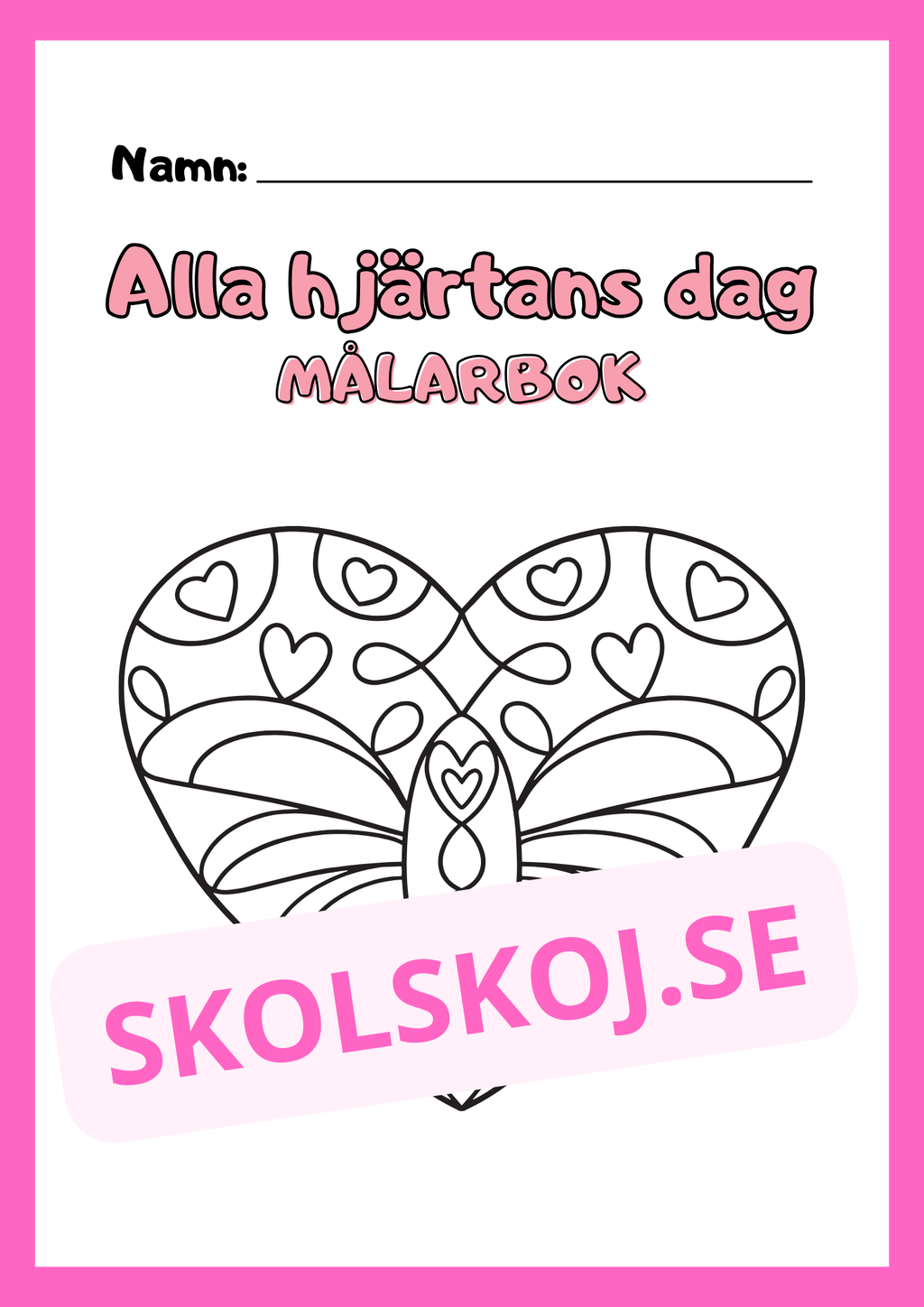 Målarbok - Alla hjärtans dag