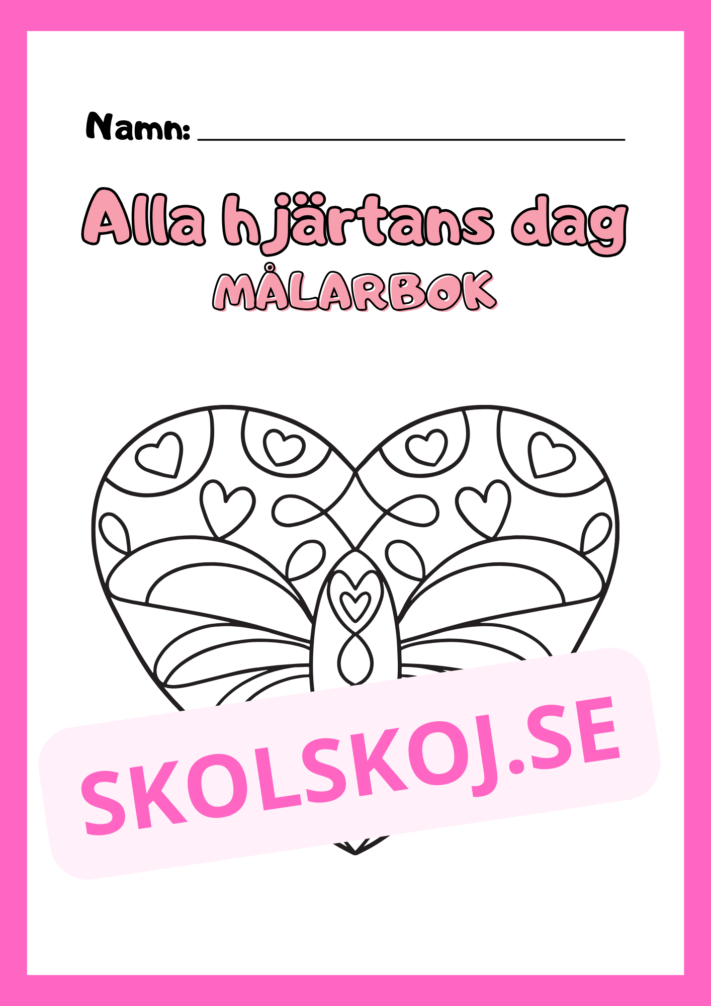 Målarbok - Alla hjärtans dag