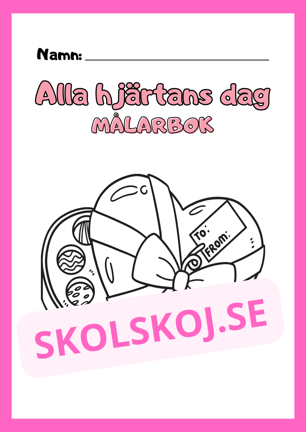 Målarbok - Alla hjärtans dag