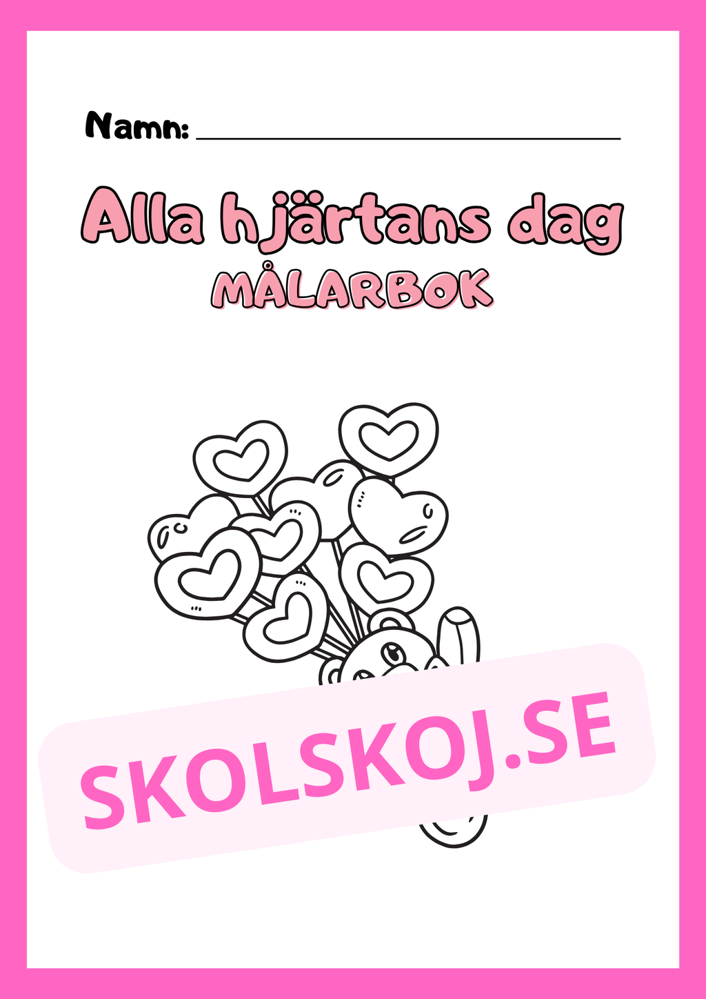 Målarbok - Alla hjärtans dag