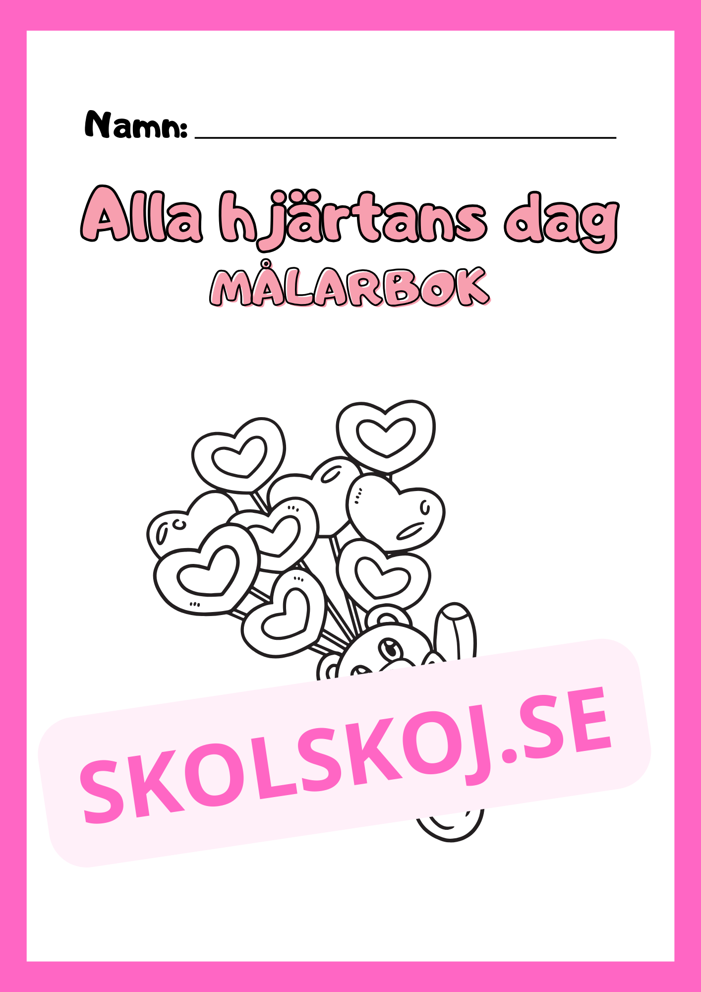 Målarbok - Alla hjärtans dag