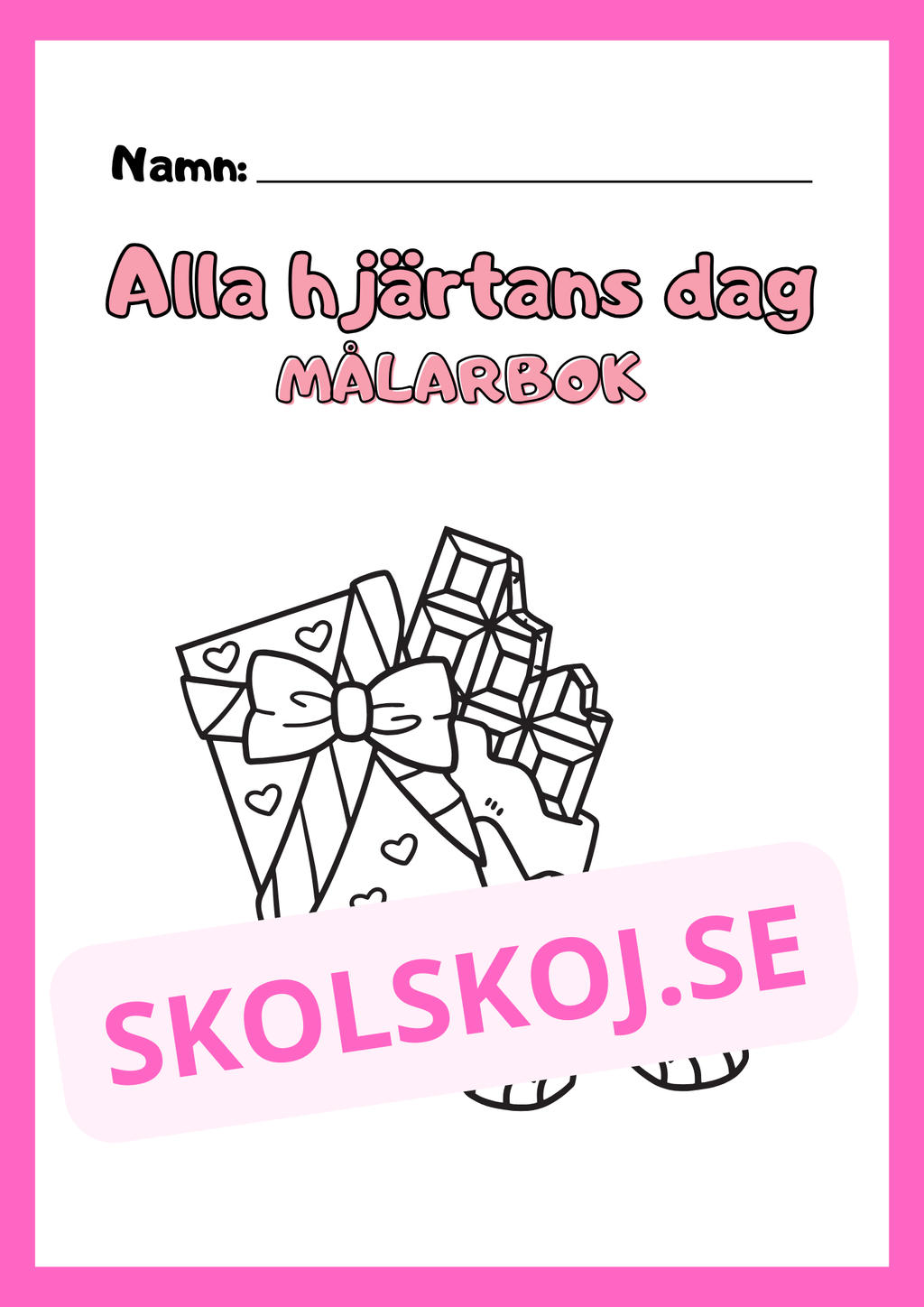 Målarbok - Alla hjärtans dag