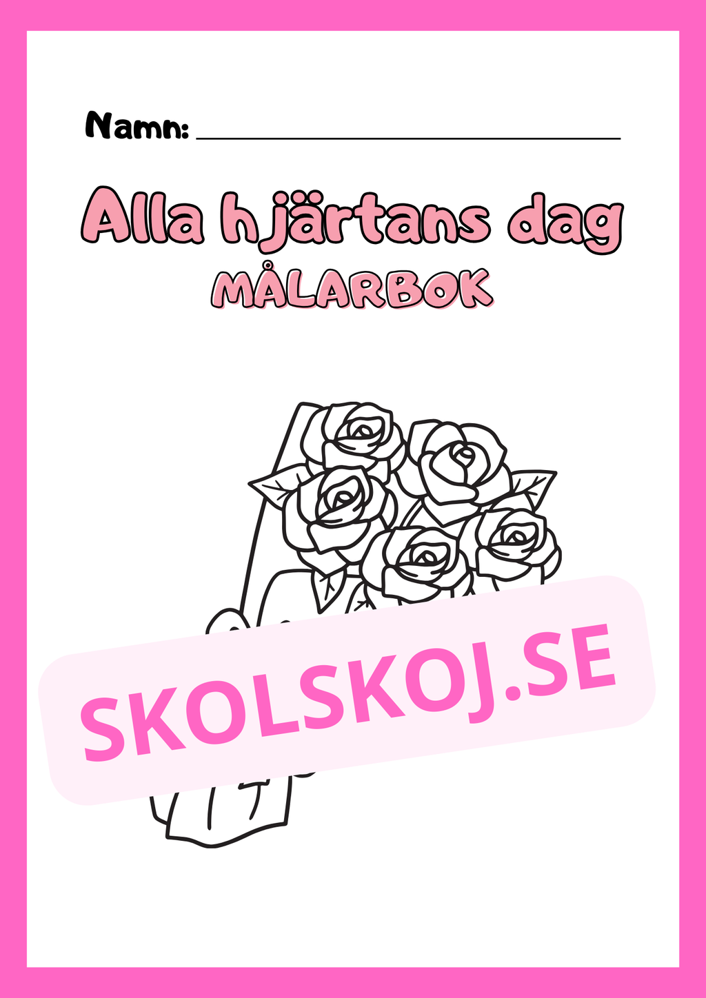 Målarbok - Alla hjärtans dag