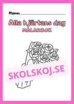 Målarbok - Alla hjärtans dag